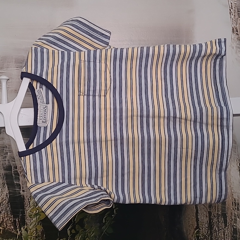 Basic Editions Boys 10 12 striped short sleeve Tshirt
